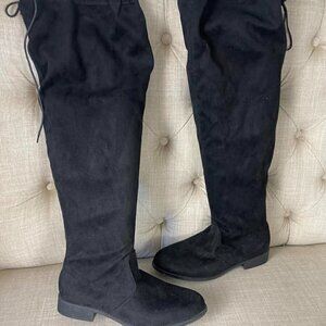 EUC A New Day Black Faux Suede Over the Knee Boots size 7